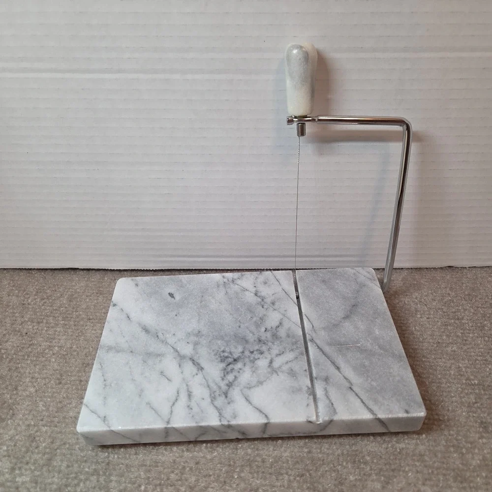 Marble Cheese Slicer Board and X Wire White 8×5×3/4